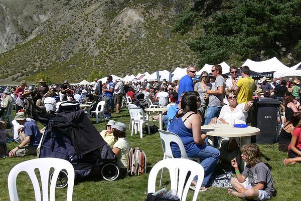 Festival goers enjoying the 2012 Gibbston Wine and Food Festival.